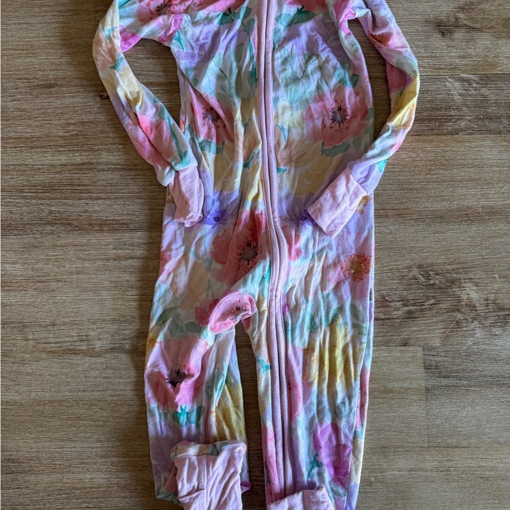 Little Sleepies Floral Tie-Dye Zippy